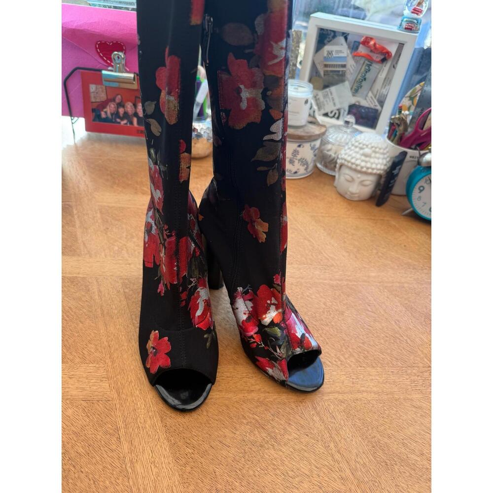 Cape Robbin Over The Knee Peep Toe Floral Boots Size 10M - Picture 3 of 15